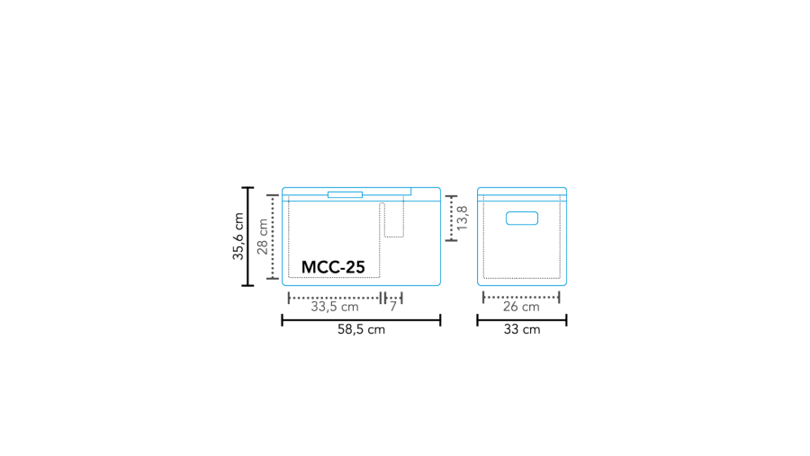 Nevera portátil con compresor MCC-25 AC/DC