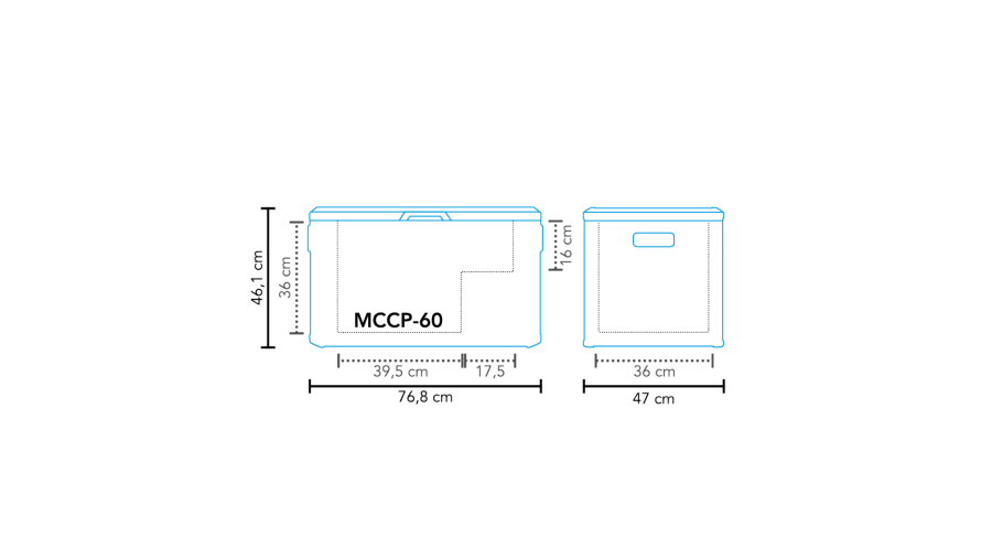 Nevera portátil con compresor MCCP-60 AC/DC