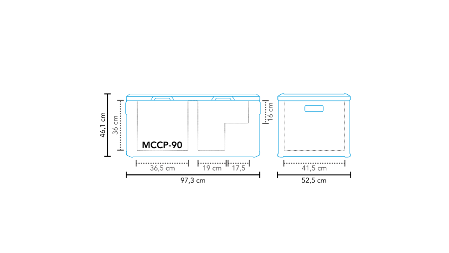 Nevera portátil con compresor MCCP-90 AC/DC Dual Zone