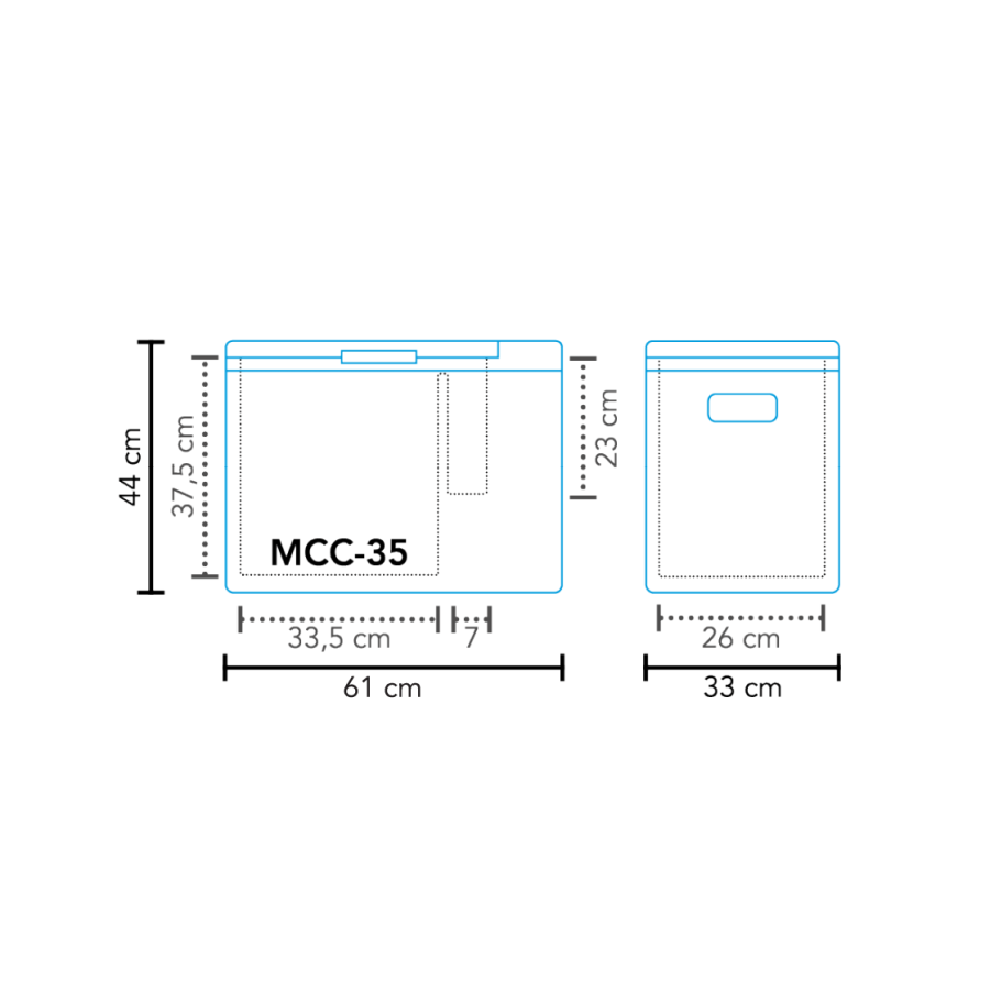 Nevera portátil con compresor MCC-35 AC/DC