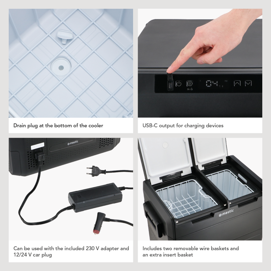 Nevera portátil con compresor MCCM-55 AC/DC Dual Zone